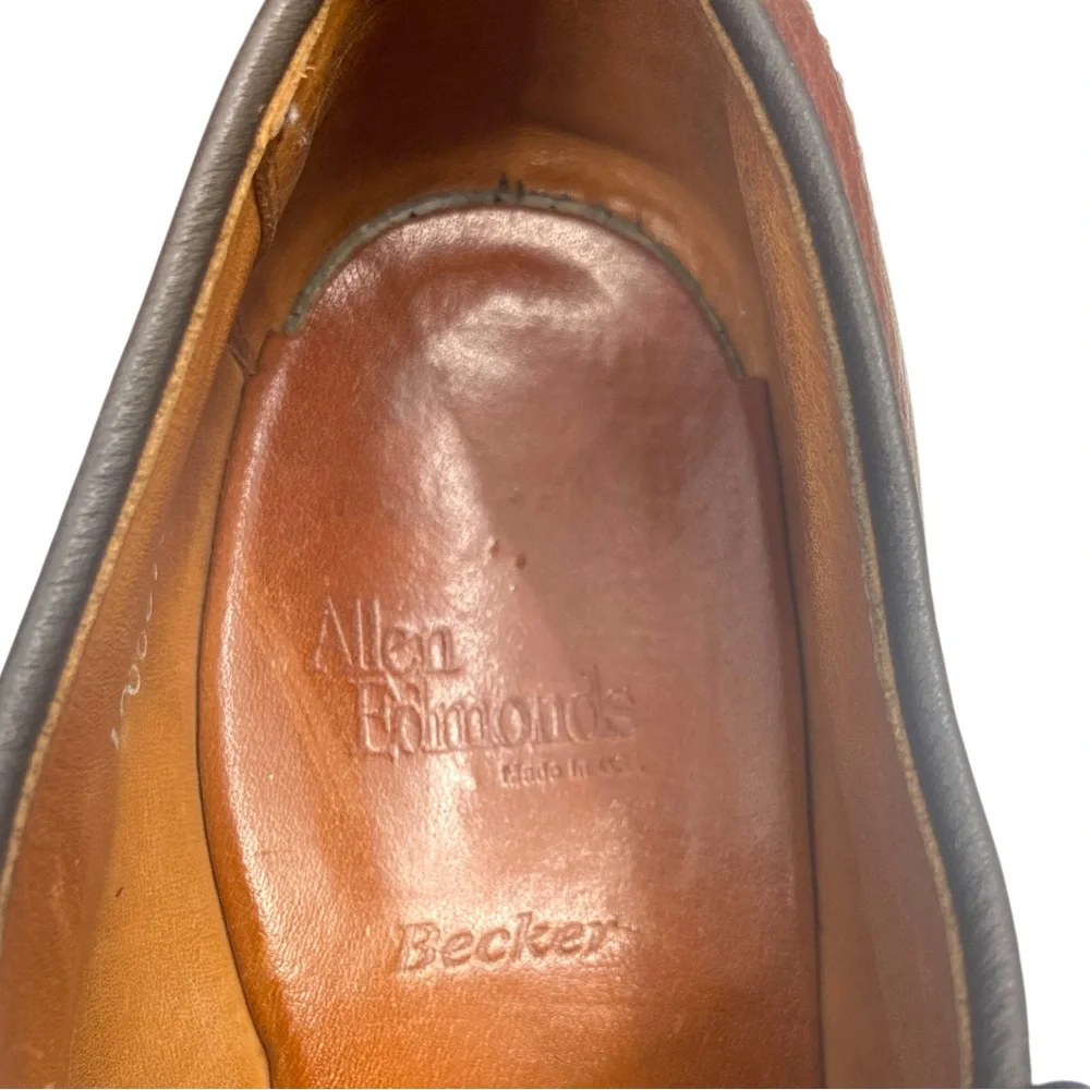 Allen‎ Edmonds Becker Brown Leather Cap Toe Oxfords 10.5 B